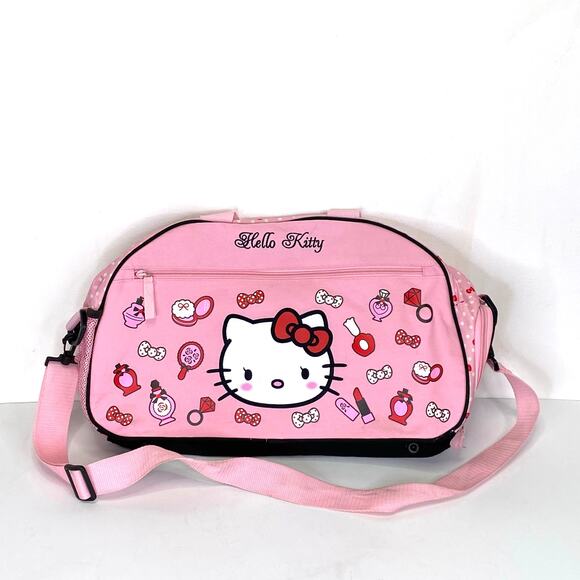 Hello Kitty Sanrio Pink Duffle Dance Bag 18 x 11 inch Travel Gym Kawaii Japan - Picture 1 of 10
